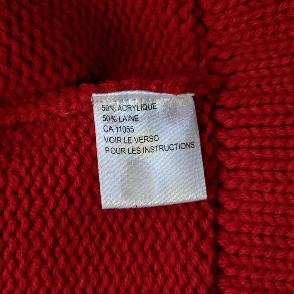 Anthropologie One Girl Who Red Wool Knit Sweater Moto Jacket | Size S - Picture 9 of 15